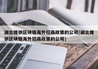 湖北提供区块链海外招商政策的公司[湖北提供区块链海外招商政策的公司]